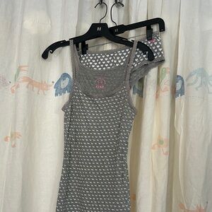 PINK Victoria's Secret Gray Heart Pajama Set